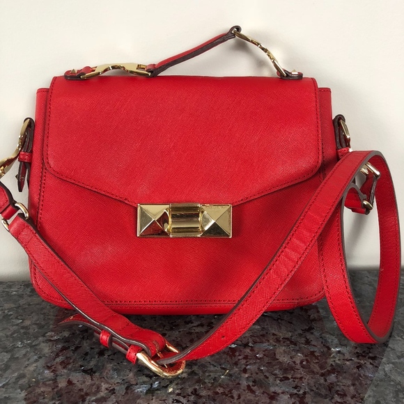 Ann Taylor Handbags - Ann Taylor | Red Leather Shoulder Bag